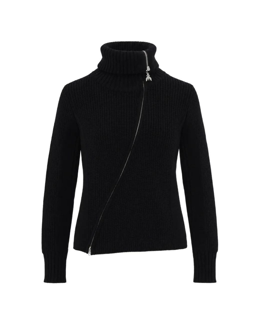 Patrizia Pepe Black Asymmetric Zip-Fastening Cardigan