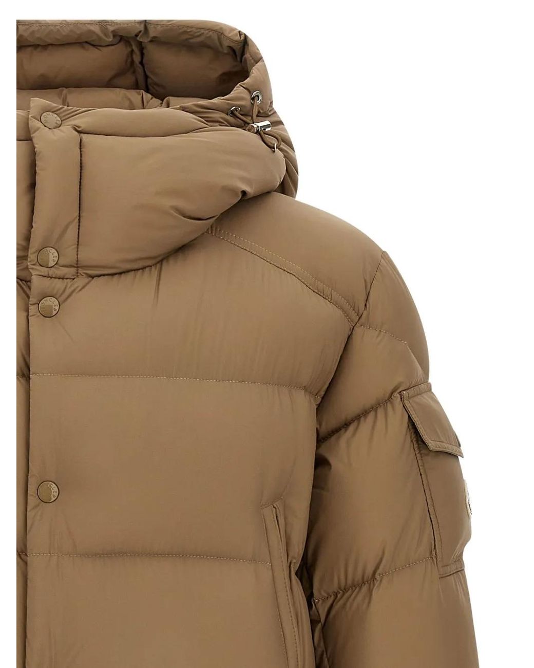 Moncler Green Bretagne Hooded Mid-Length Down Jacket for men