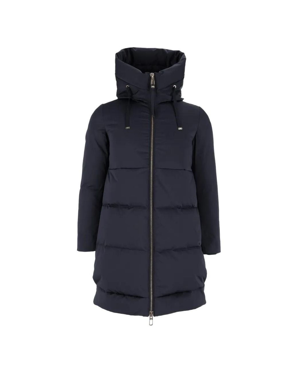 DUNO Blue Quilted-Hooded Coat