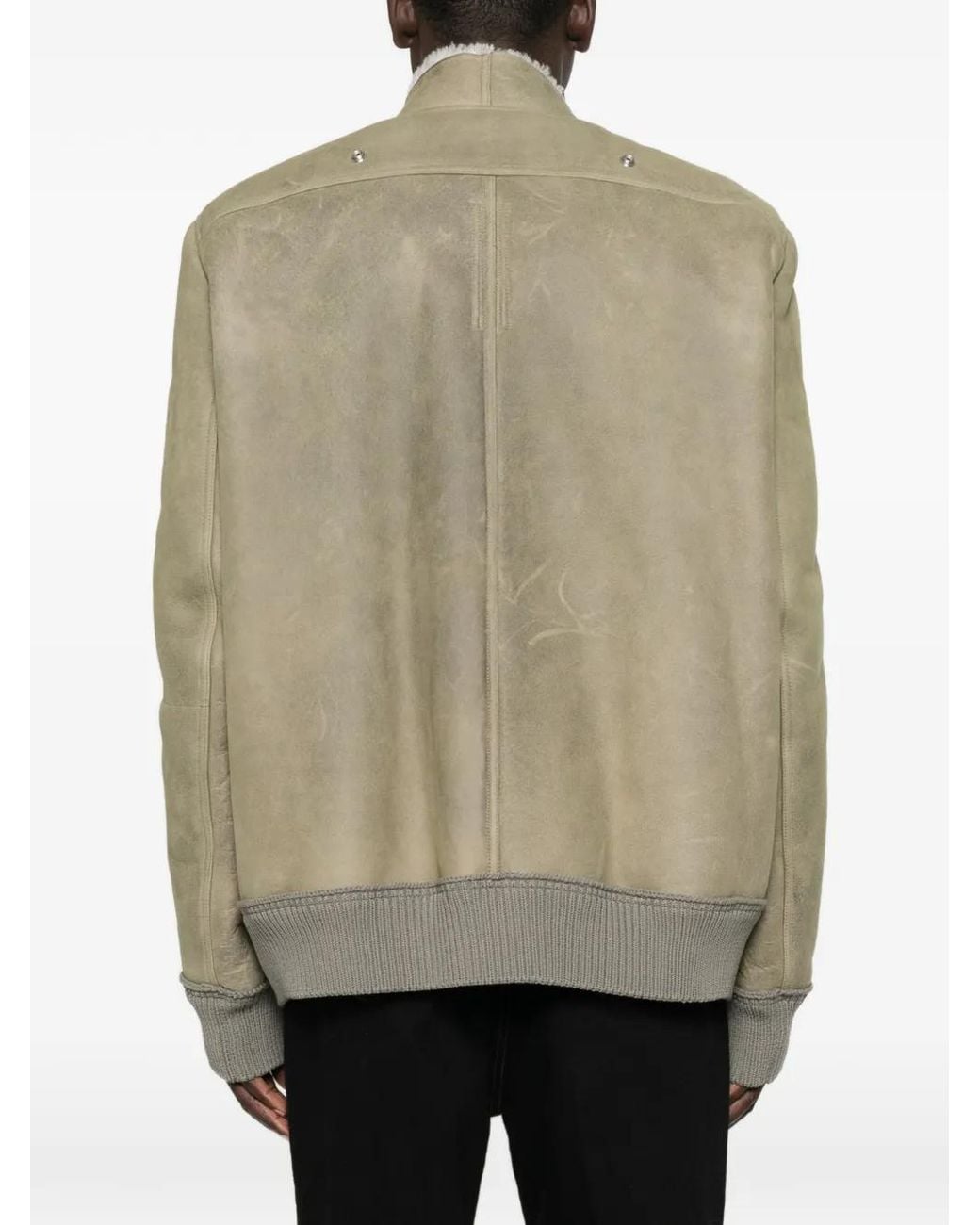 Rick Owens Natural Veste Hollywood Flight À Doublure En Peau Lainée for men