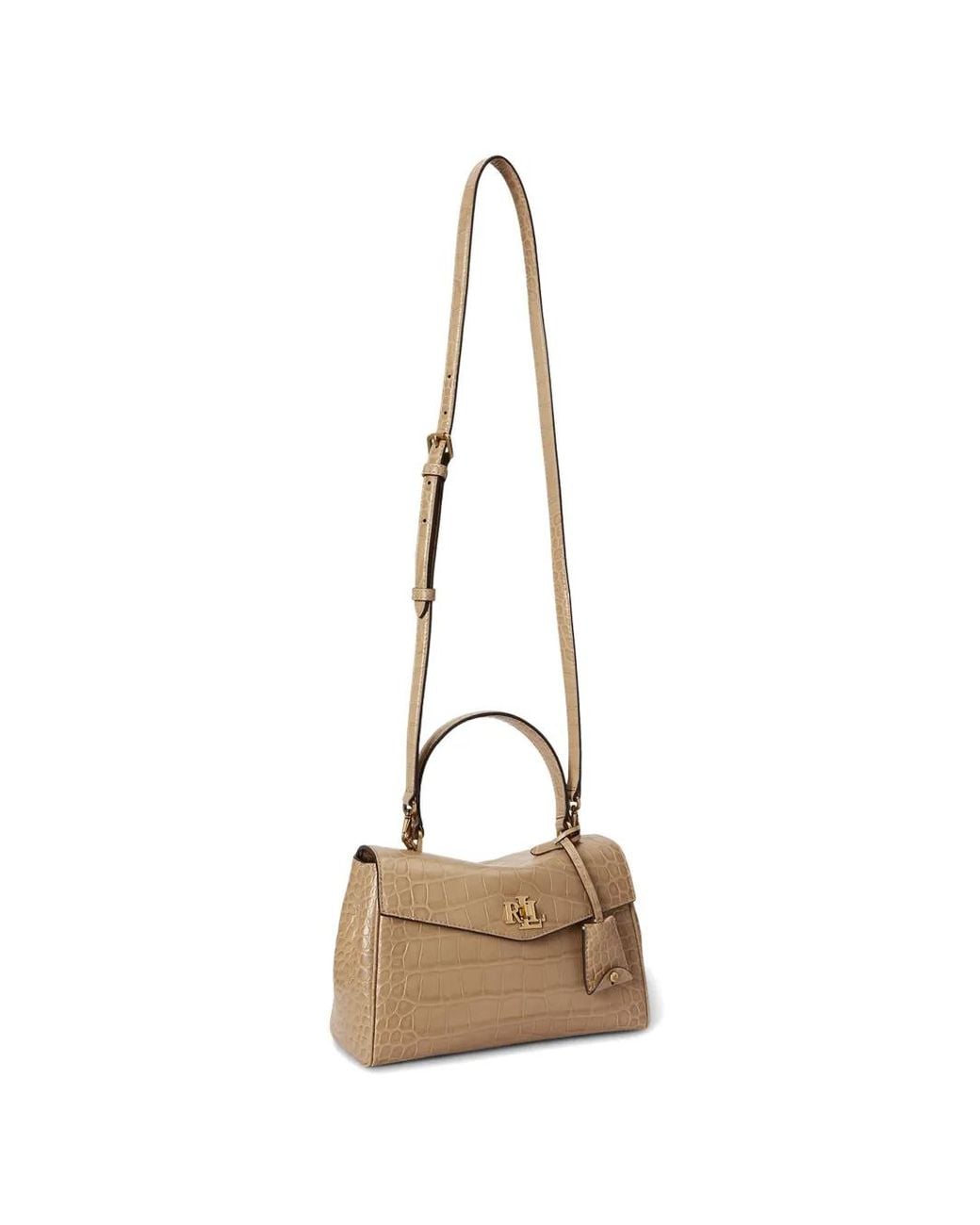 Ralph Lauren Metallic Petit Sac À Main Farrah À Effet Peau De Crocodile