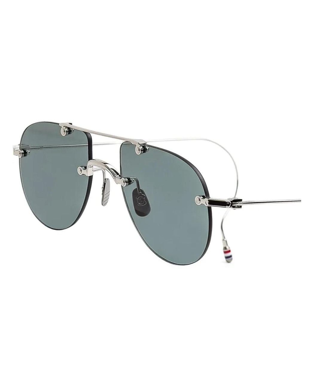 Thom Browne Metallic Pilot-Frame Sunglasses