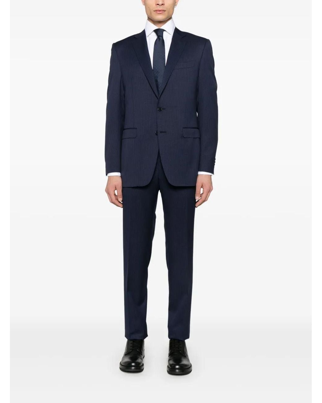 Canali Blue Checked Suit for men