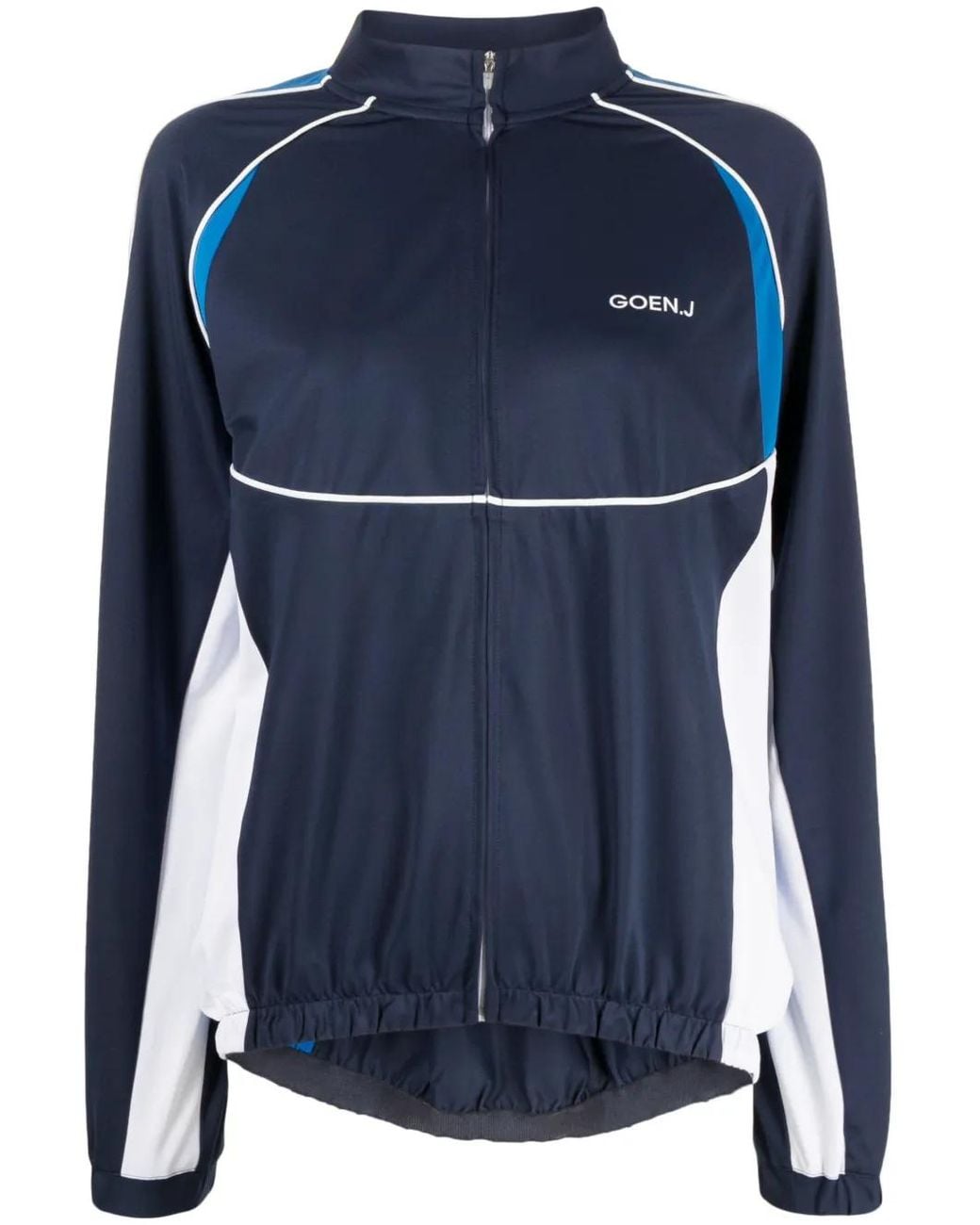 Goen.J Blue Logo-Print Track Jacket
