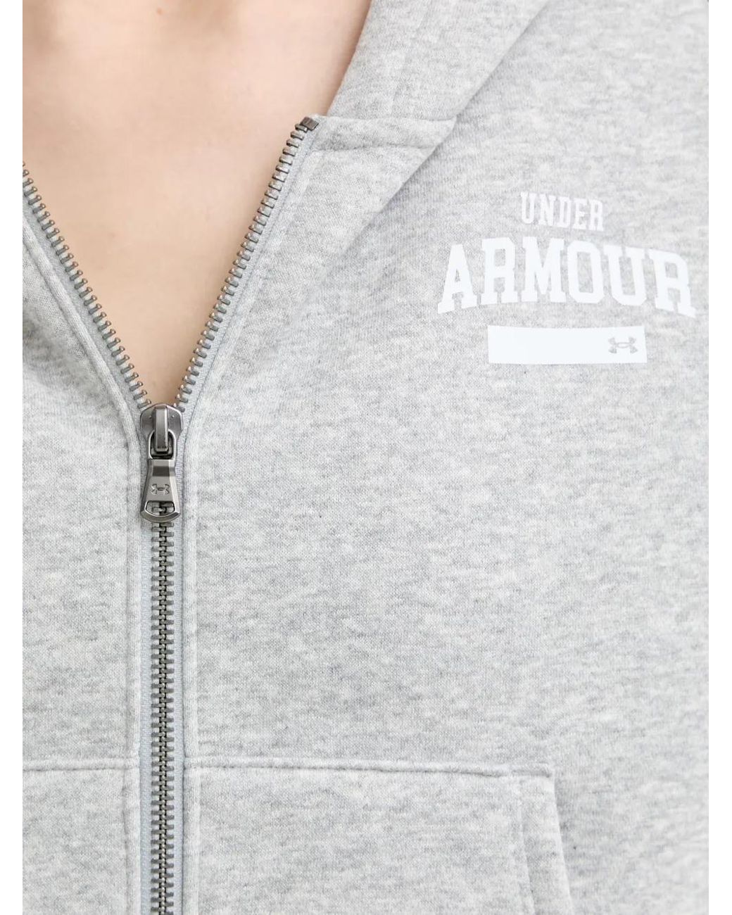 Under Armour Gray Logo-Print Zip-Up Hoodie