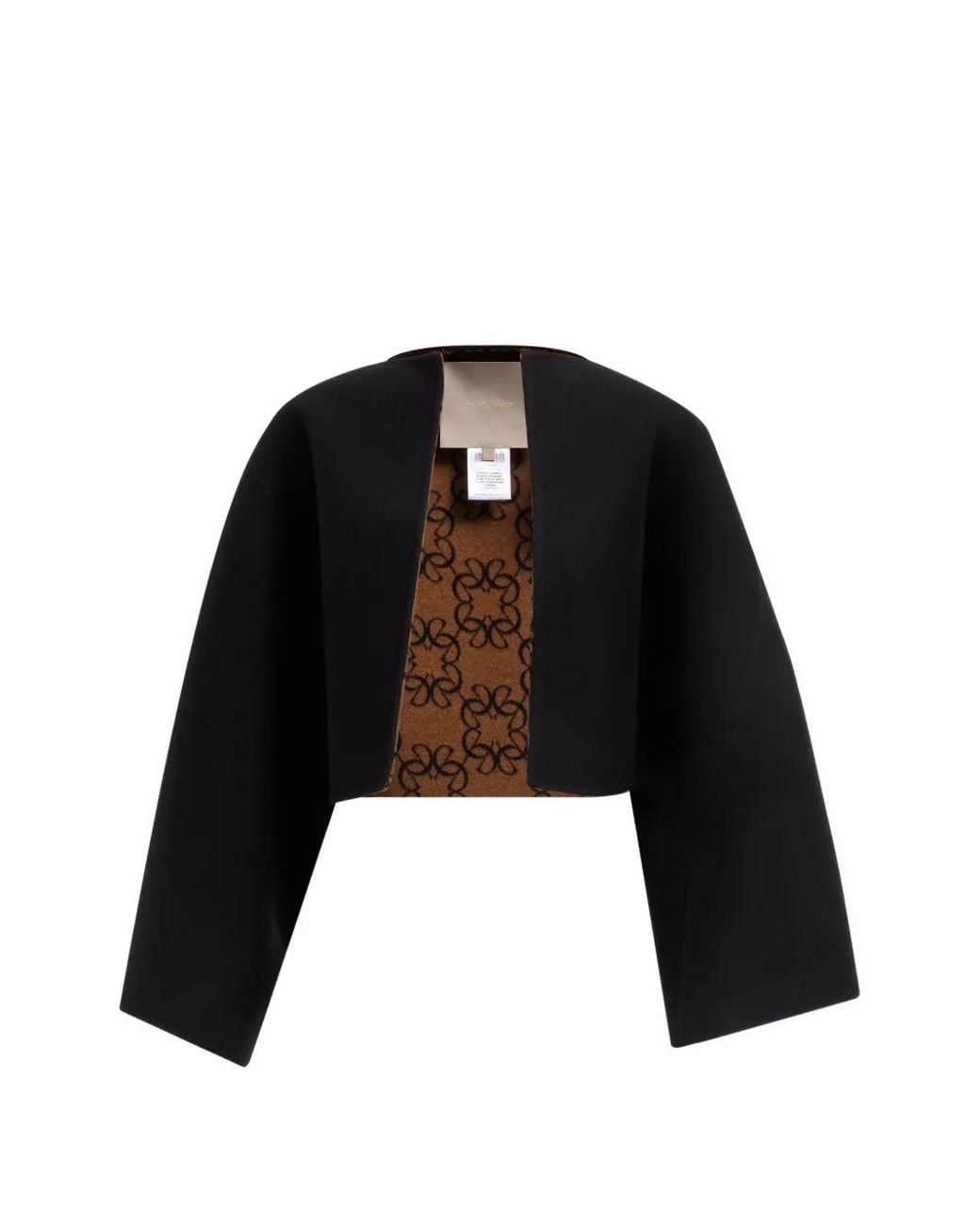 Elie Saab Black Reversible Monogram-Pattern Jacket