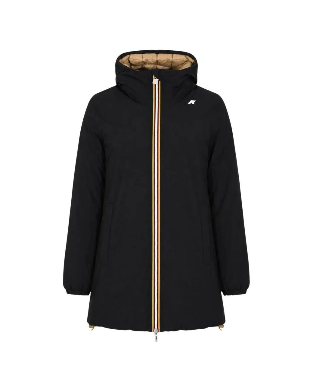 K-Way Black Sophie St Thermo Reversible Hooded Coat