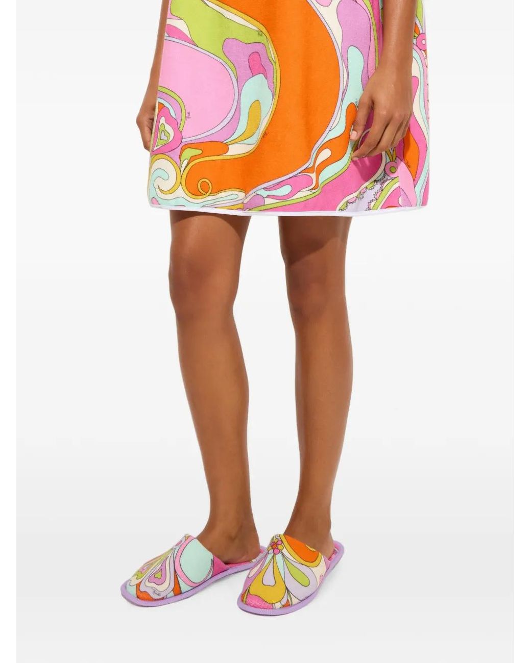 Emilio Pucci Pink Orchidee-Print Terry Slippers