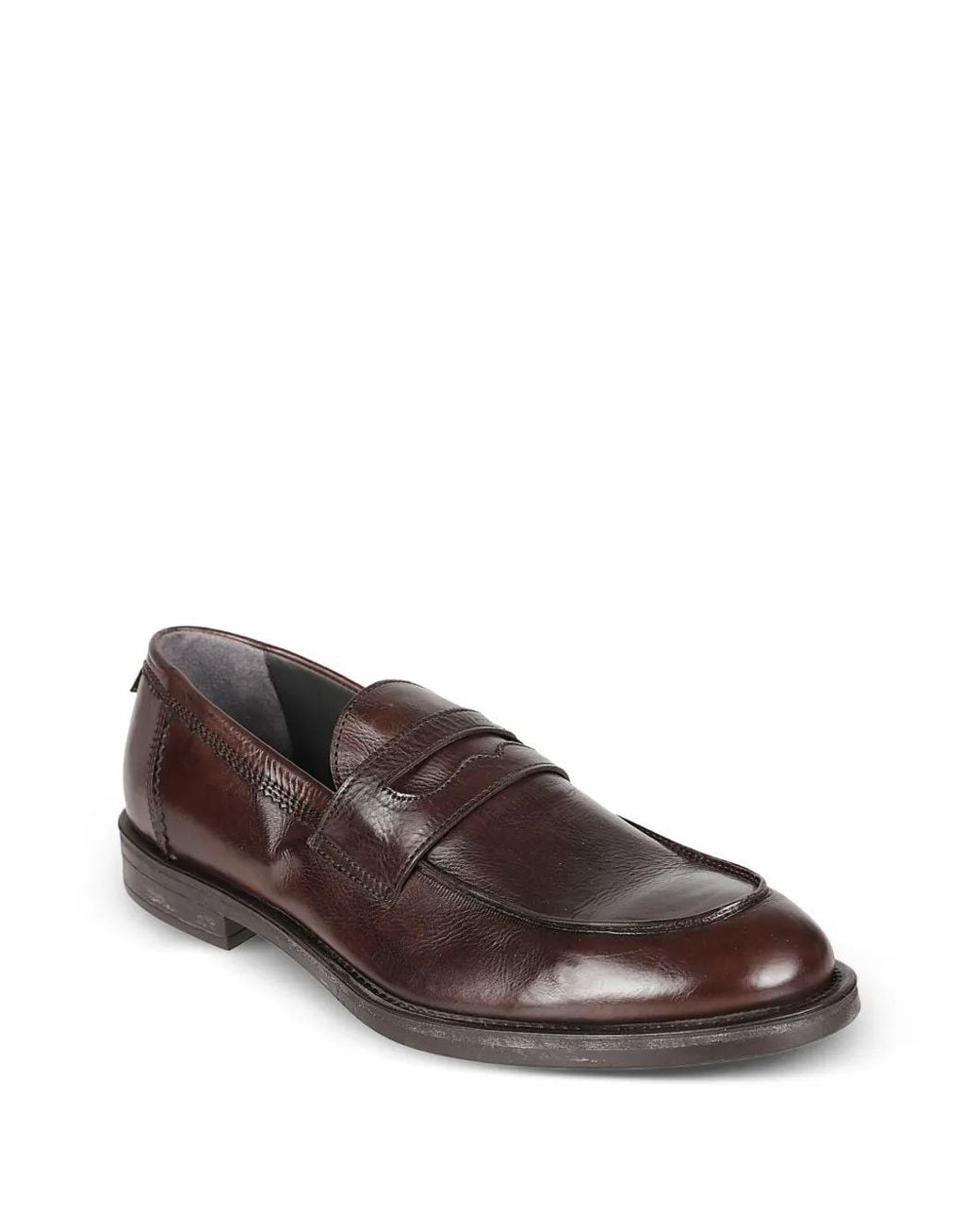 Moma Brown Almond-Toe Loafers for men