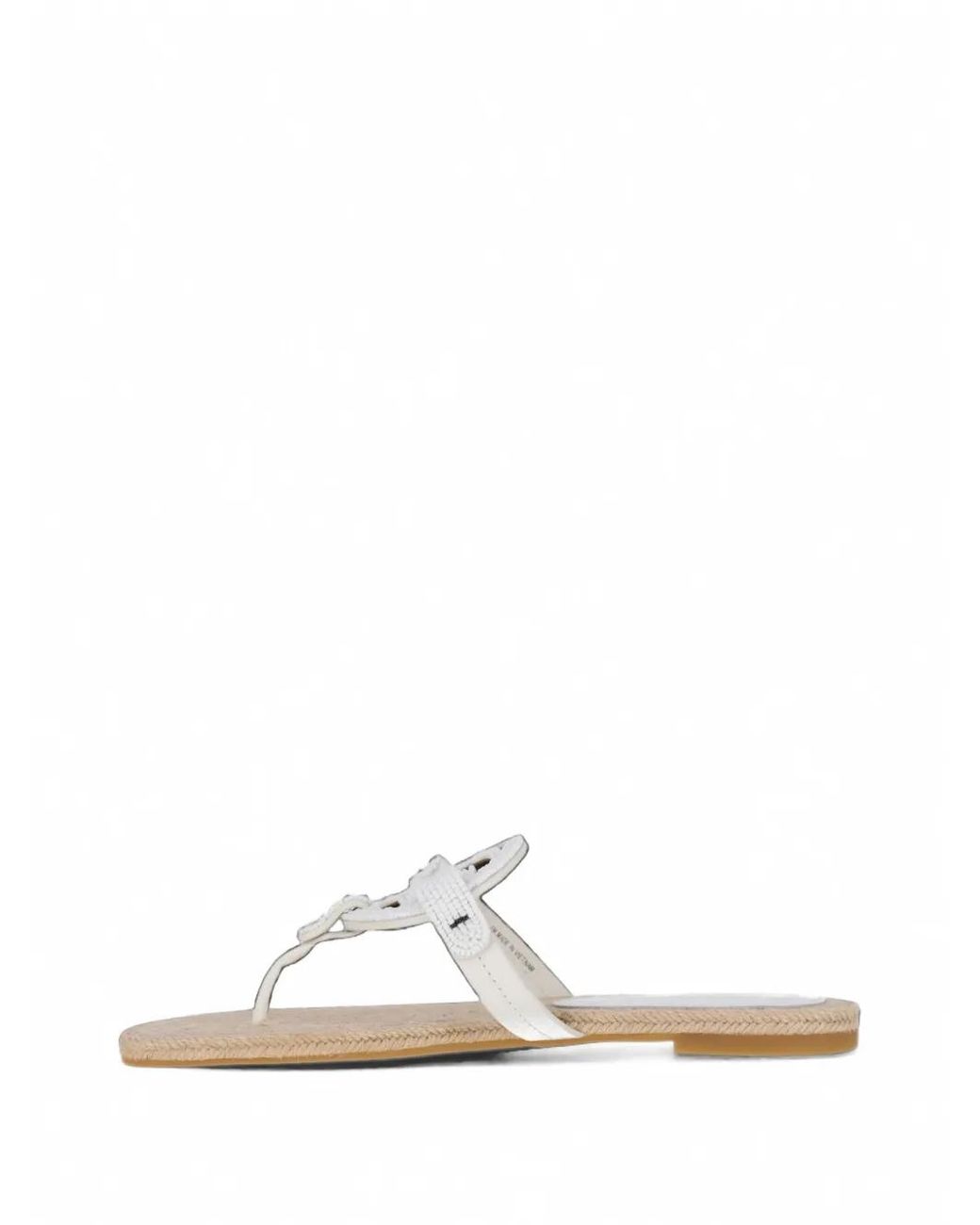Tory Burch White Miller Espadrilles Mit Perlen