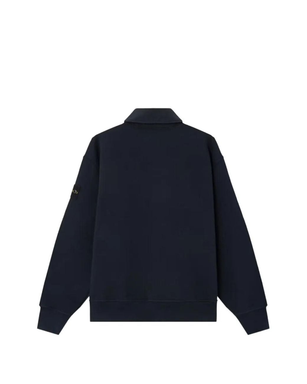 Stone Island Blue Tubular Cotton Fleece Polo Shirt for men