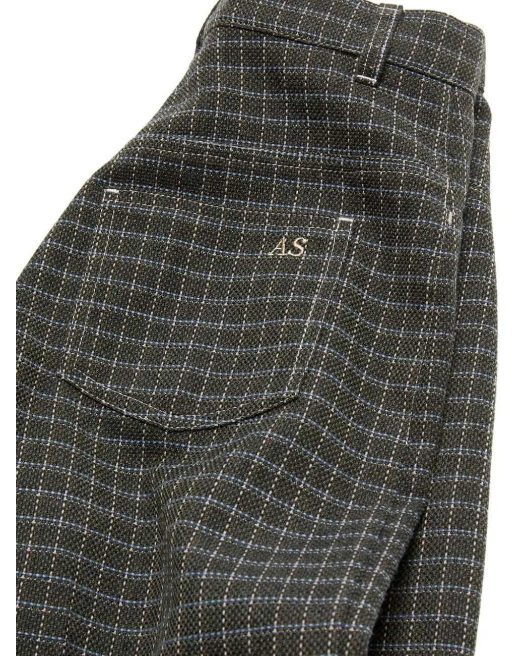 Acne Gray Woven Wool-Blend Trousers