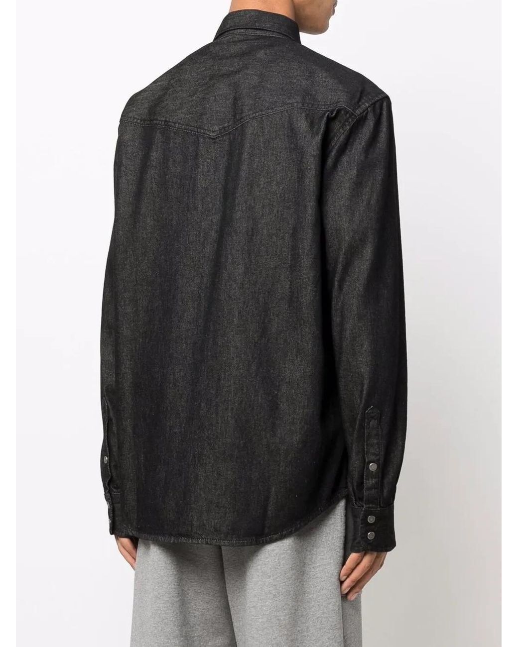DIESEL Gray D-Ocean Dark Denim Shirt for men