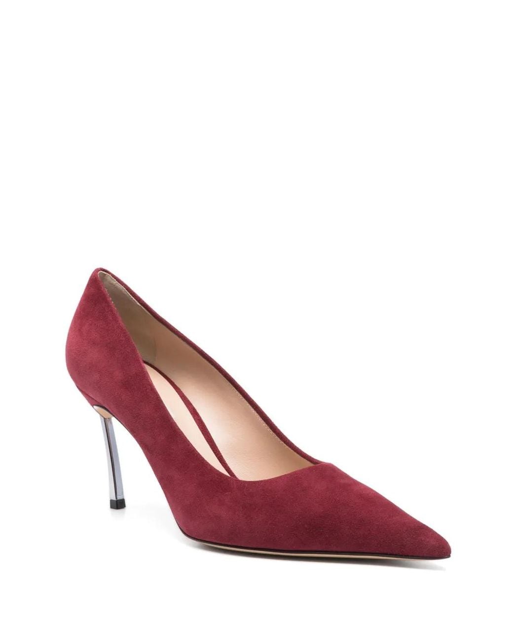 Casadei Red 85Mm Suede Pumps