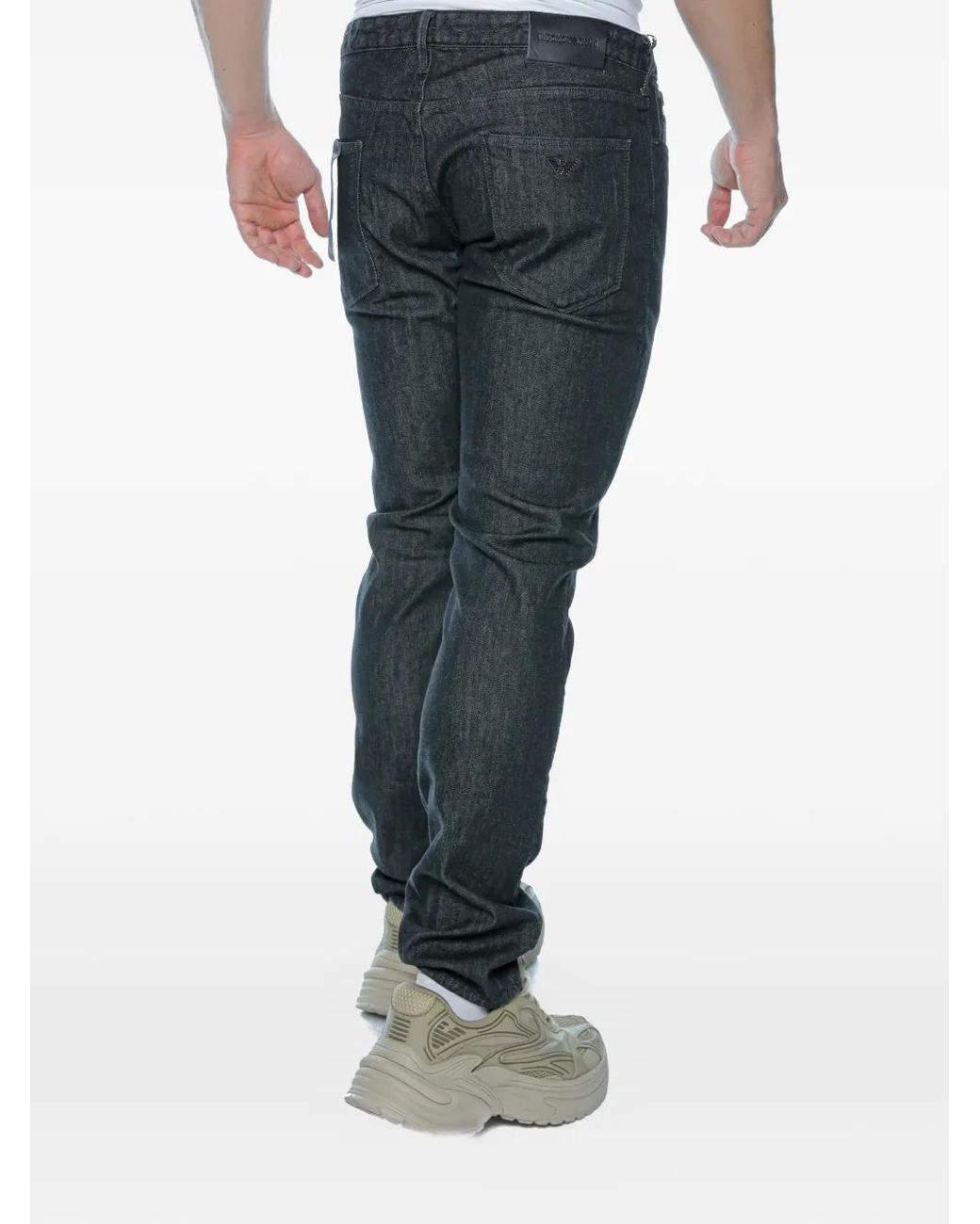 Emporio Armani Blue Five-Pocket Slim-Cut Jeans for men