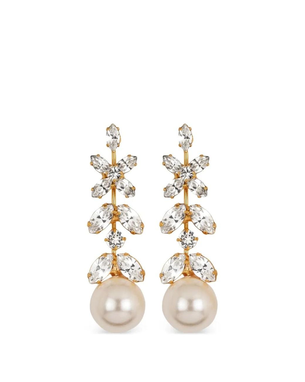 Jennifer Behr White Tiera Crystal Earrings