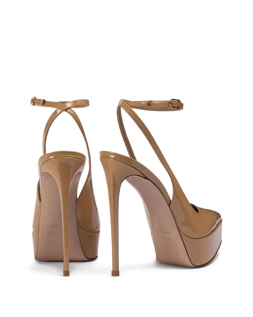 Le Silla White Uma Platform Slingback Pumps