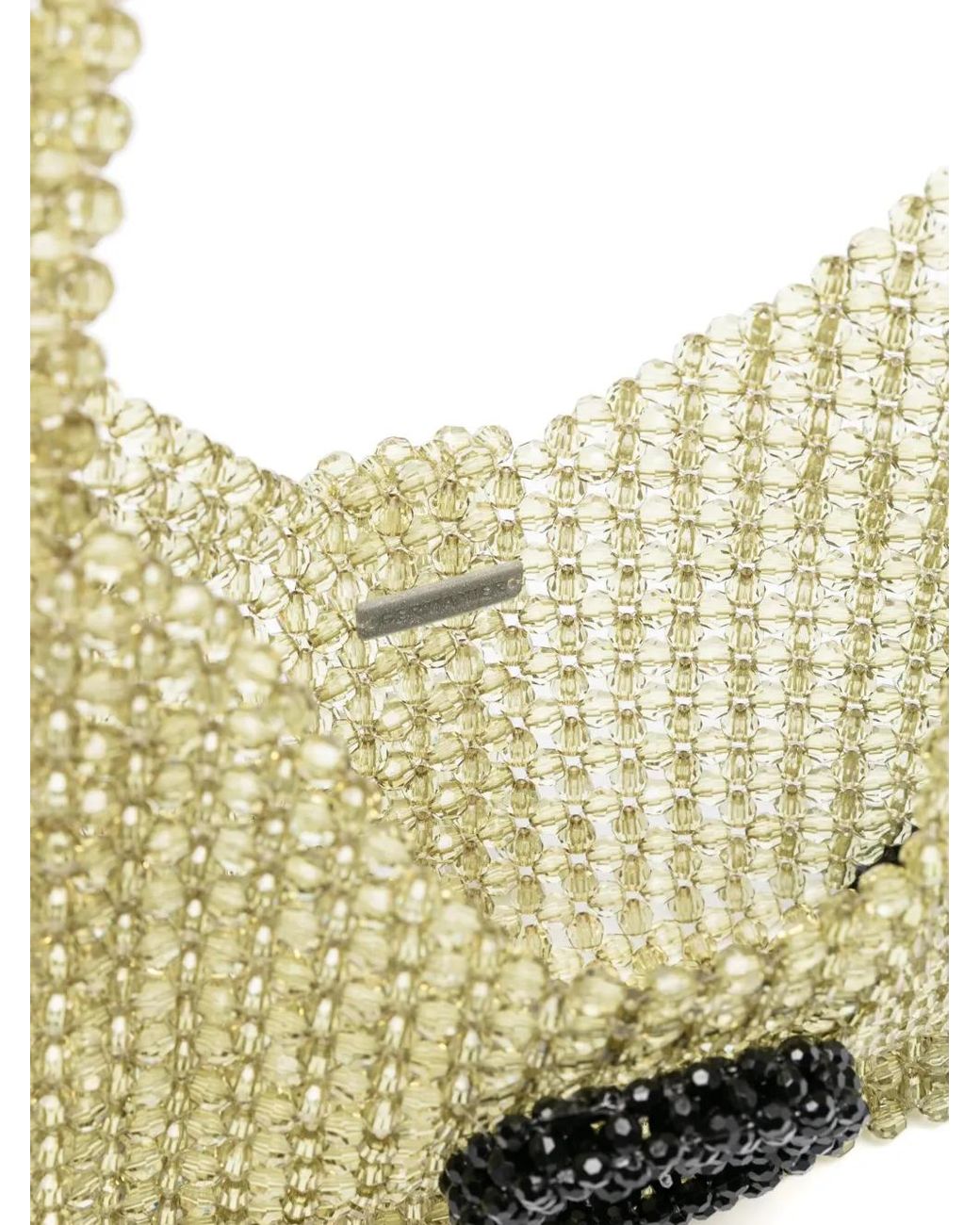 Germanier Green Bead-Embellished Two-Tone Shoulder Bag
