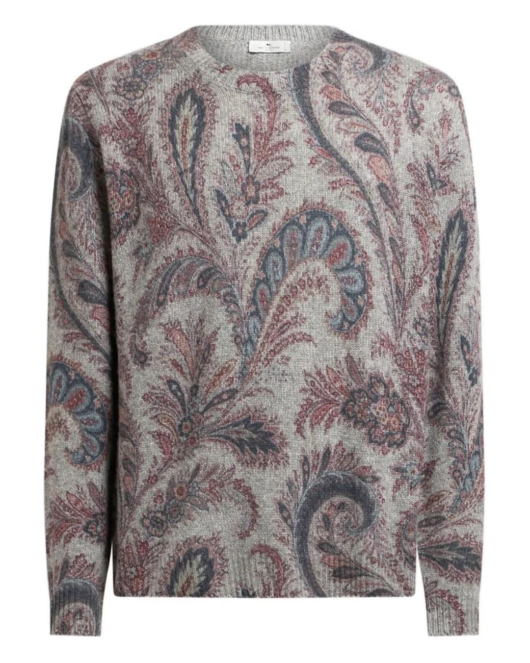 Etro Gray Cashmere Jumper for men