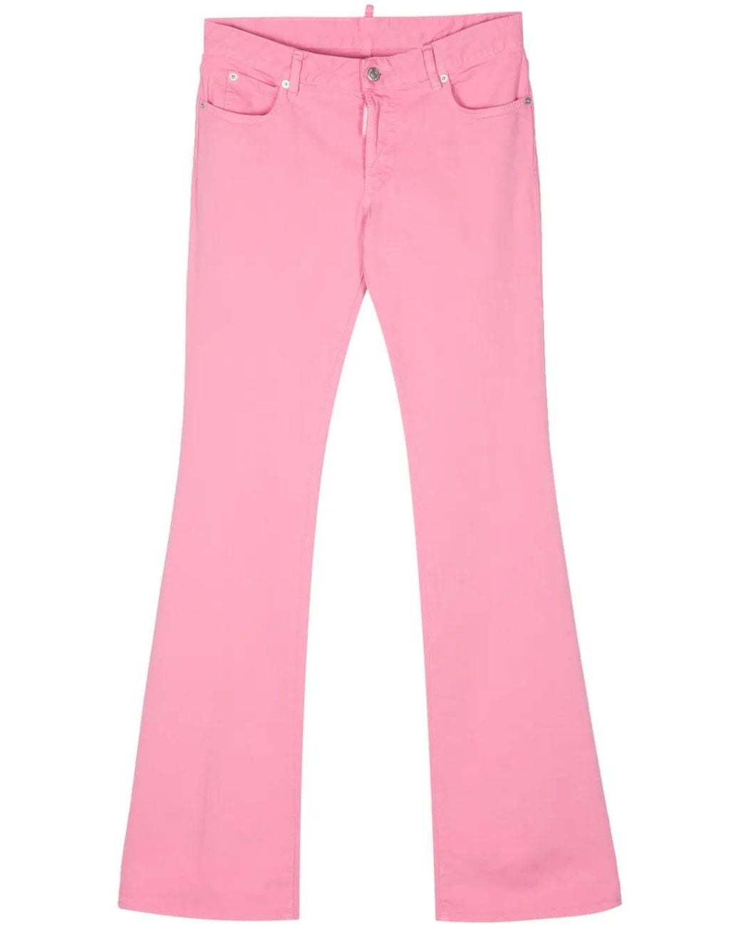 DSquared² Pink Mid-Rise Flared Jeans