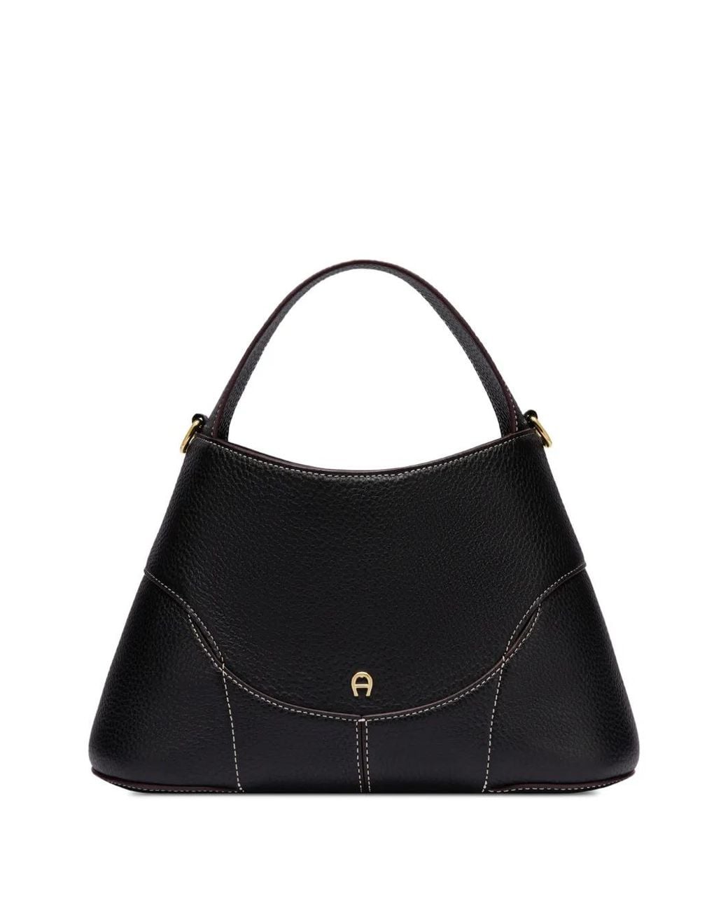 Aigner Black M Hazel Logo-Plaque Top-Handle Handbag