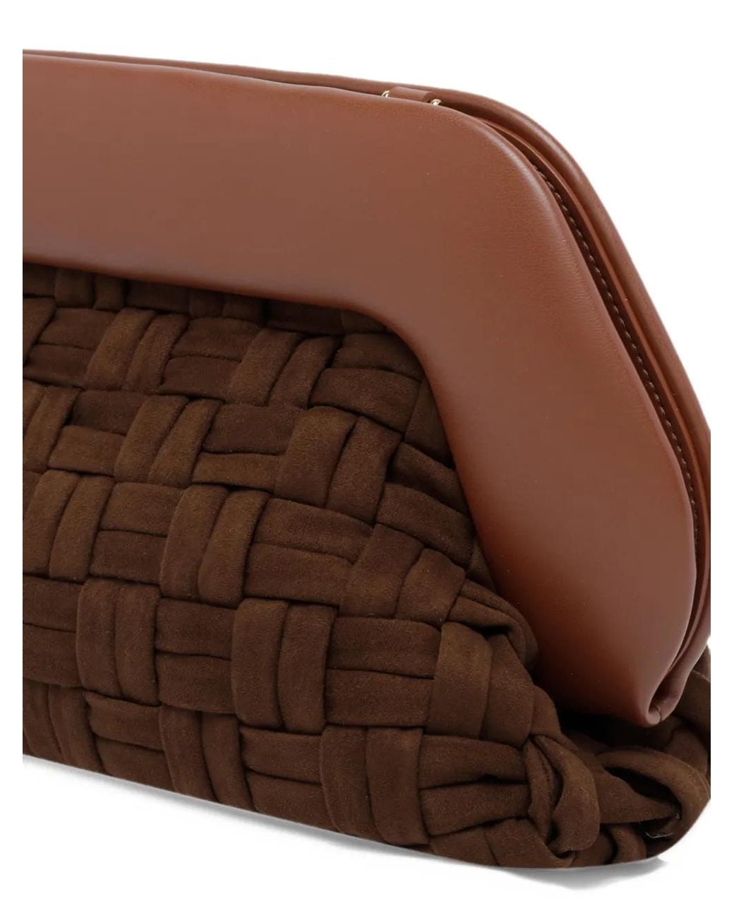THEMOIRÈ Brown Bios Woven Clutch Bag