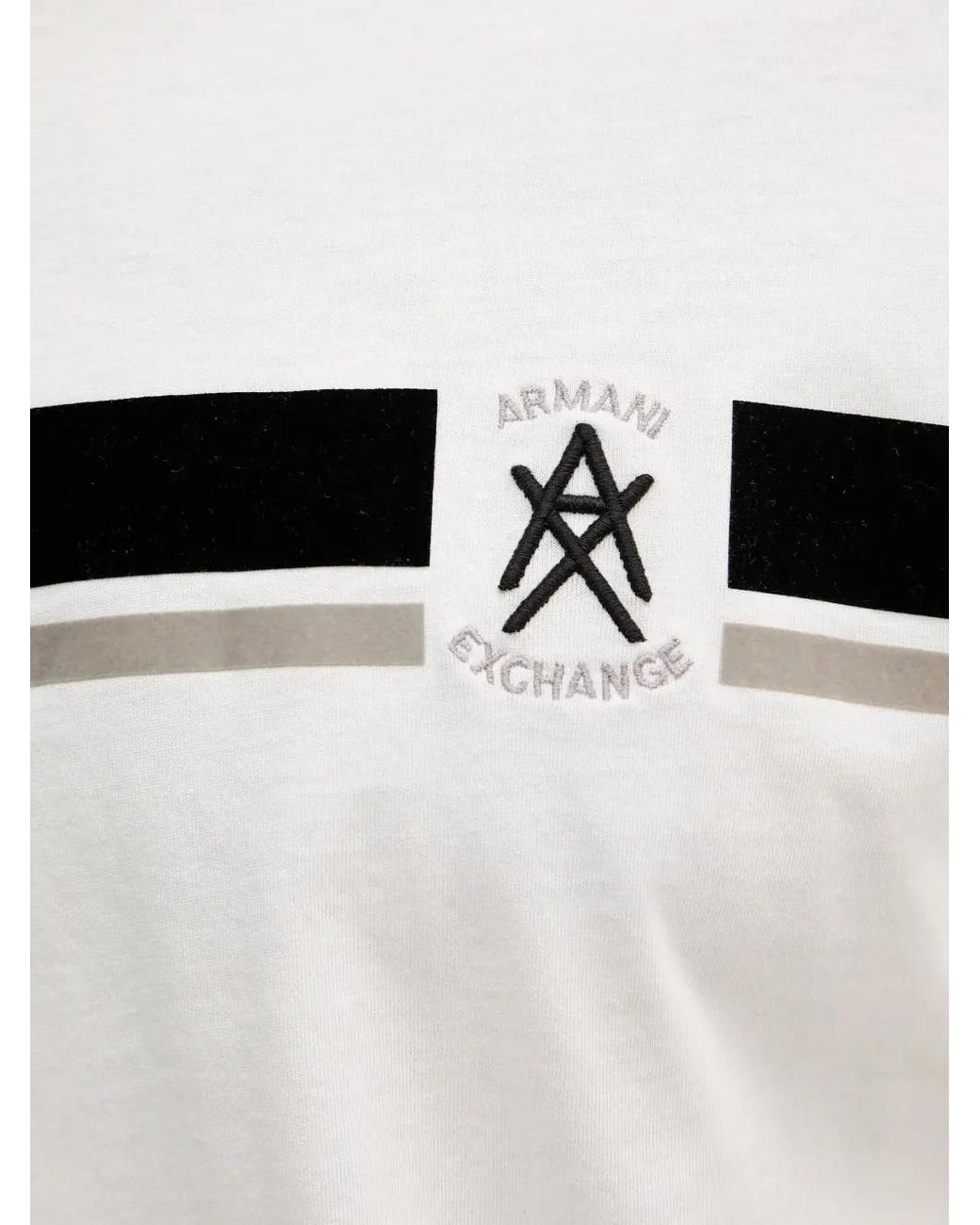ARMANI EXCHANGE White Logo-Embroidered T-Shirt for men