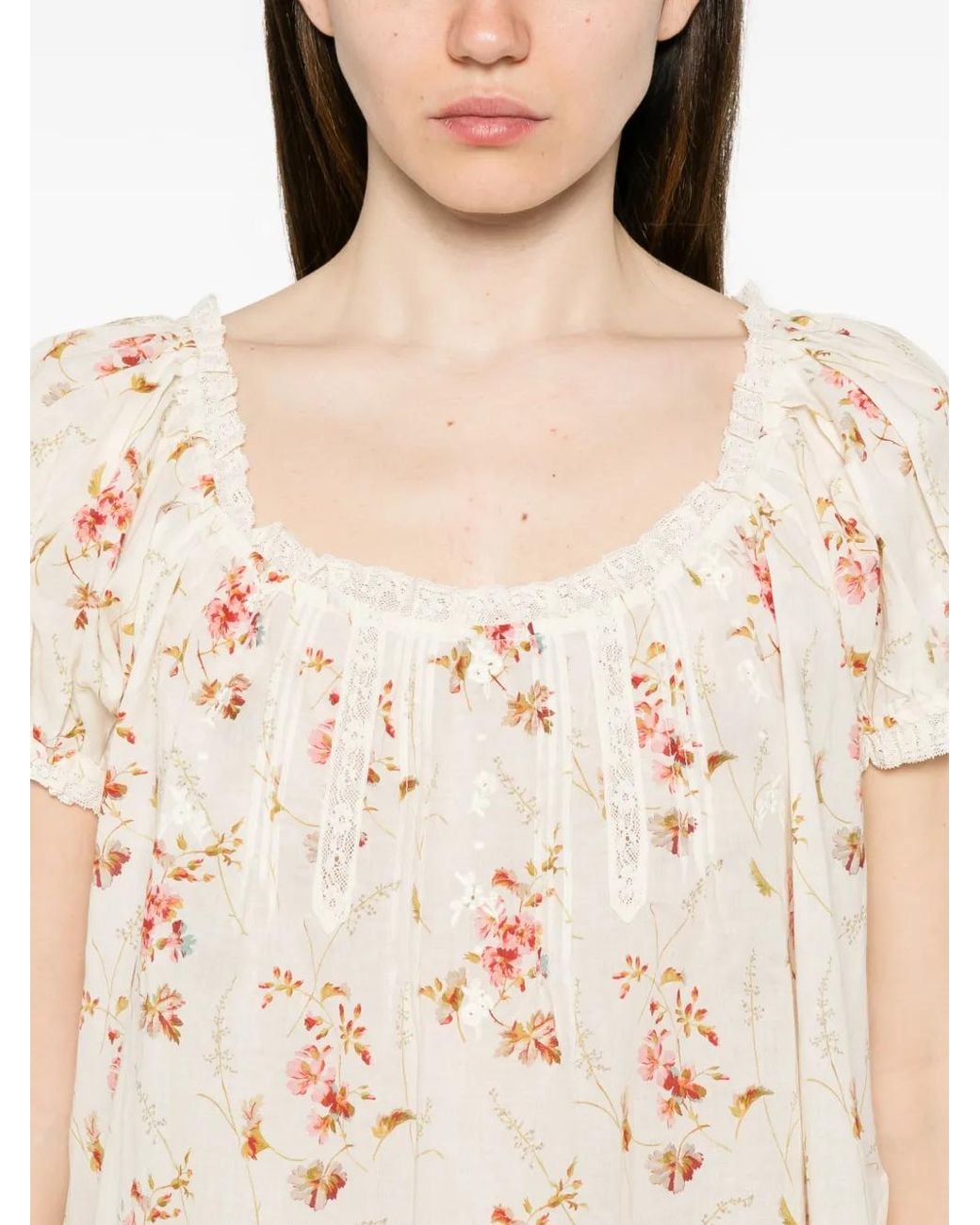 Doen Natural Frederica Floral-Print Blouse