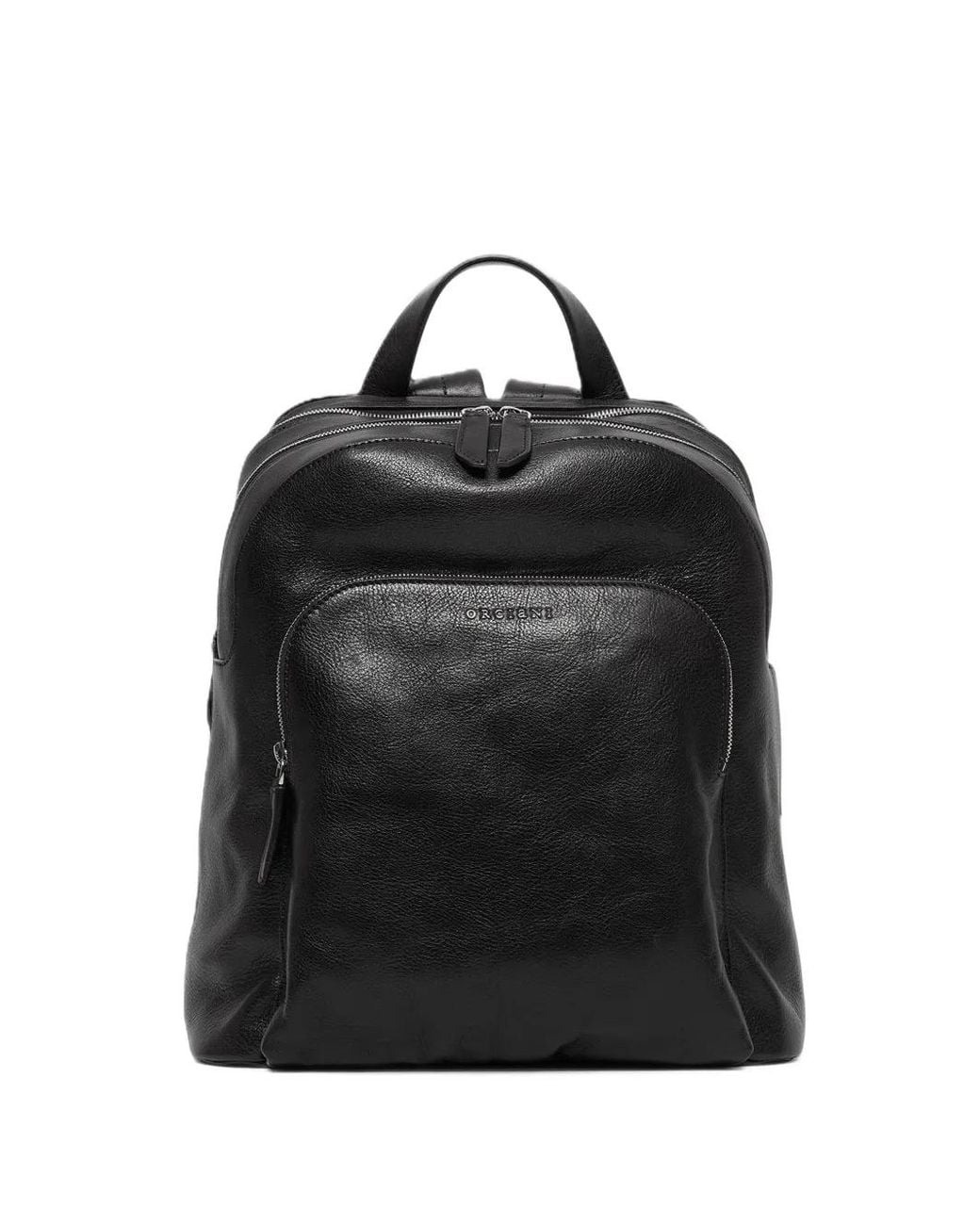 Orciani Black Work Lagoon Grained Leather Backpack for men