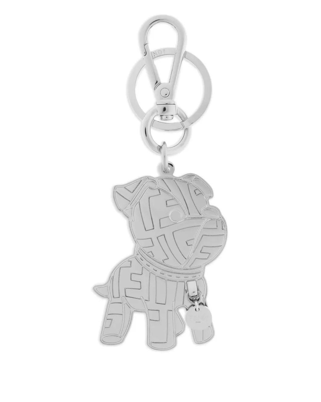 Fendi White Ito Dog Pendant Keyring for men