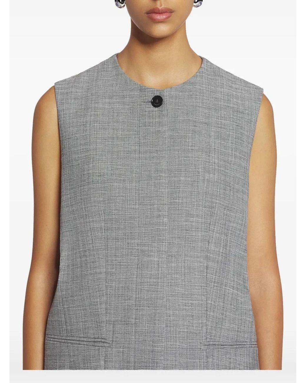 Lanvin Gray Round Neck Waistcoat