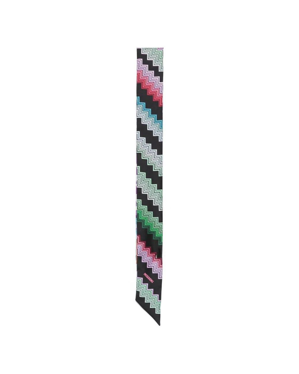 Missoni White Zigzag-Print Skinny Scarf