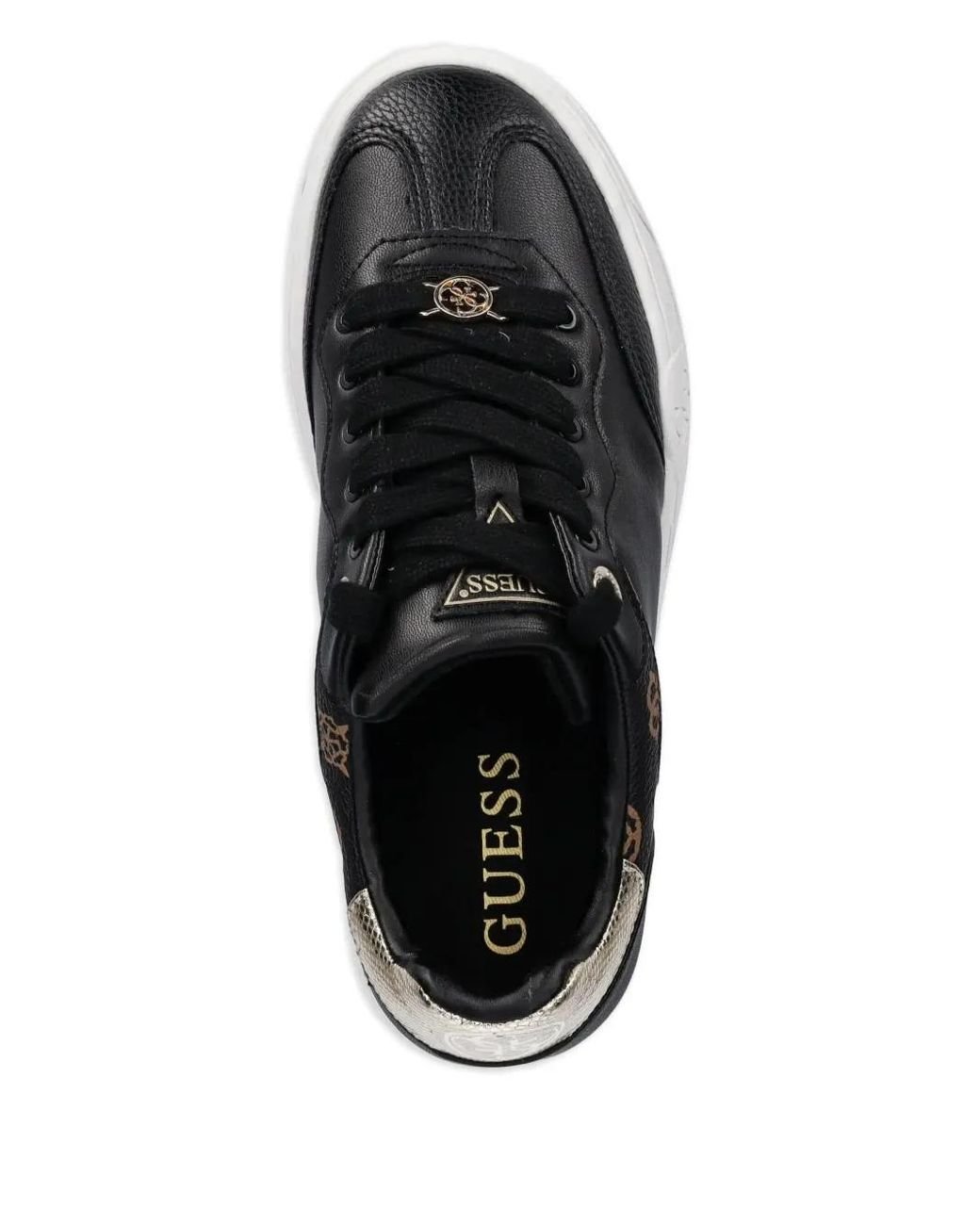 Guess Black Swole Platform-Sole Logo Sneakers
