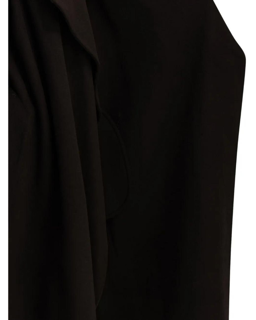 IVY & OAK Black Carrierose Belted Shawl-Lapel Coat