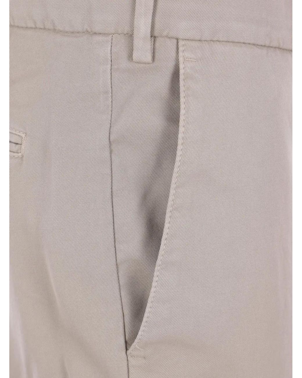 Brunello Cucinelli Gray Pantalon Évasé À Boutonnière for men