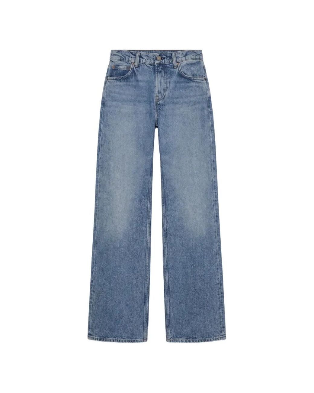 Reformation Blue Cary Wide-Leg Jeans