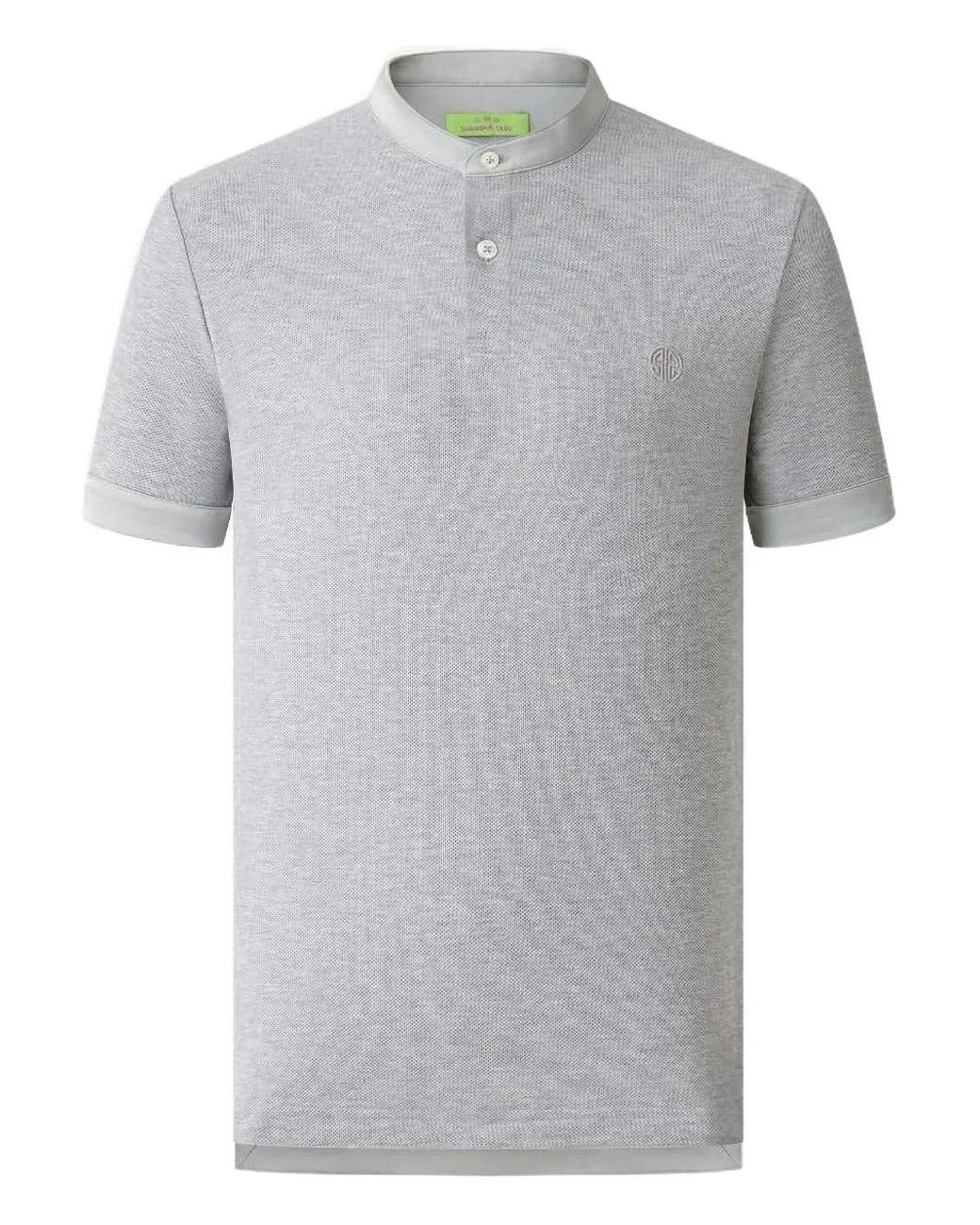 Shanghai Tang Gray Embroidered-Logo T-Shirt for men