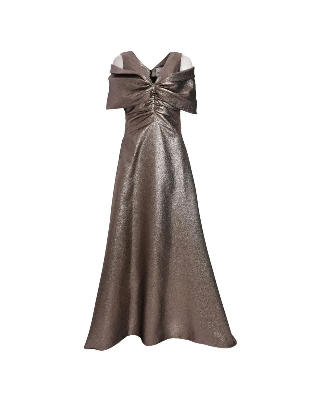 Prabal Gurung Brown Ruffled Gown