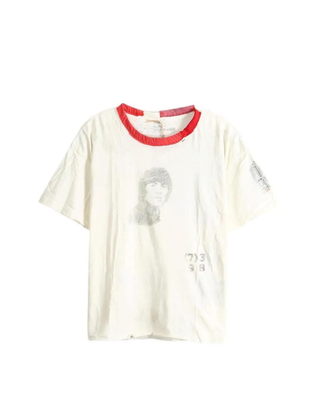 SAITOS White Harrison Ghost Distressed T-Shirt