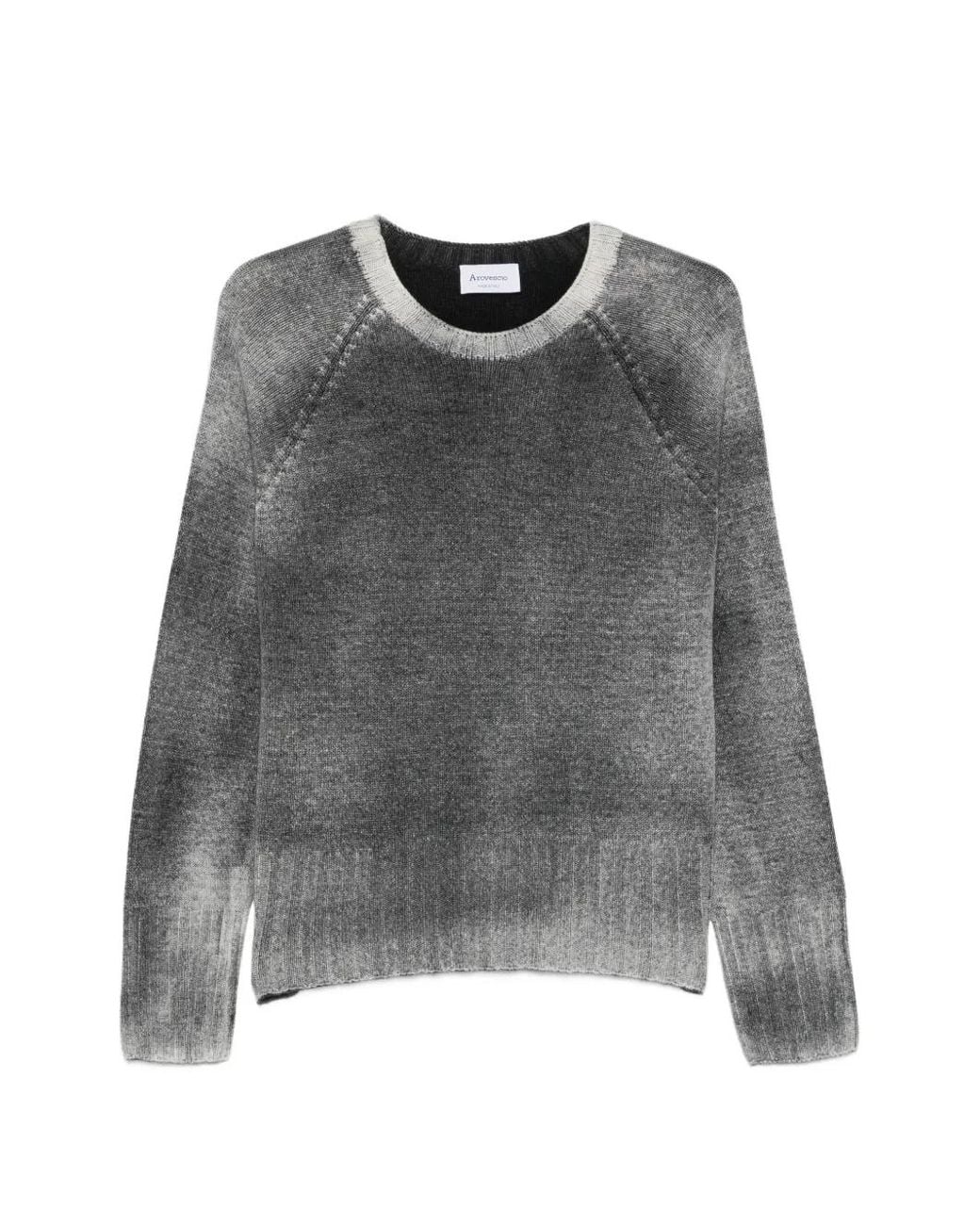 AROVESCIO Gray Gradient-Effect Long-Sleeve Sweater