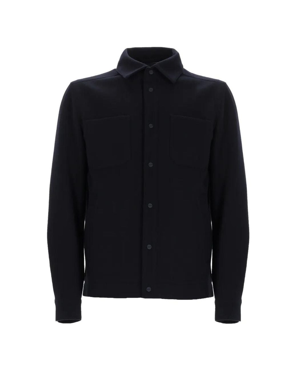 Herno Black Button-Fastening Chest-Pockets Shirt Jacket for men