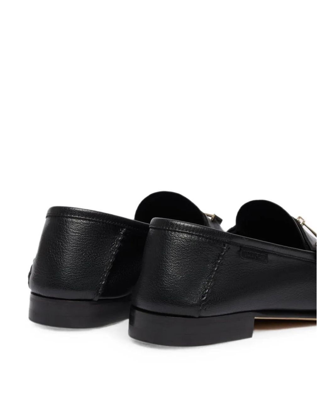 Tom Ford Black Supple Nappa Leather Ripley Loafers With-Toned Brass Double T Metal Detail for men