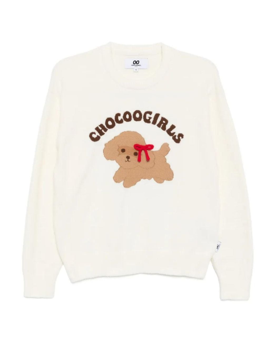 Chocoolate White Puupy-Print Jumper