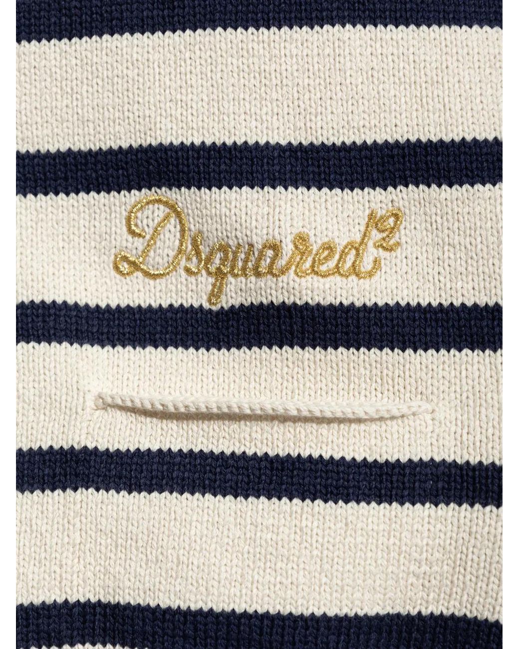 DSquared² White Cardigan À Rayures