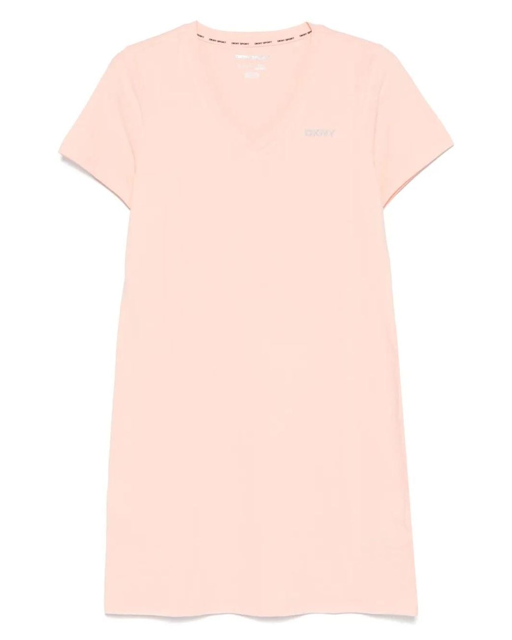 Abito Corto Con Borchie E Logo di DKNY in Pink