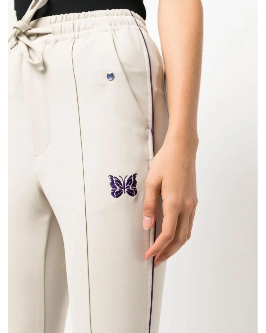 Needles Natural Piping Logo-Embroidered Flared Track Pants