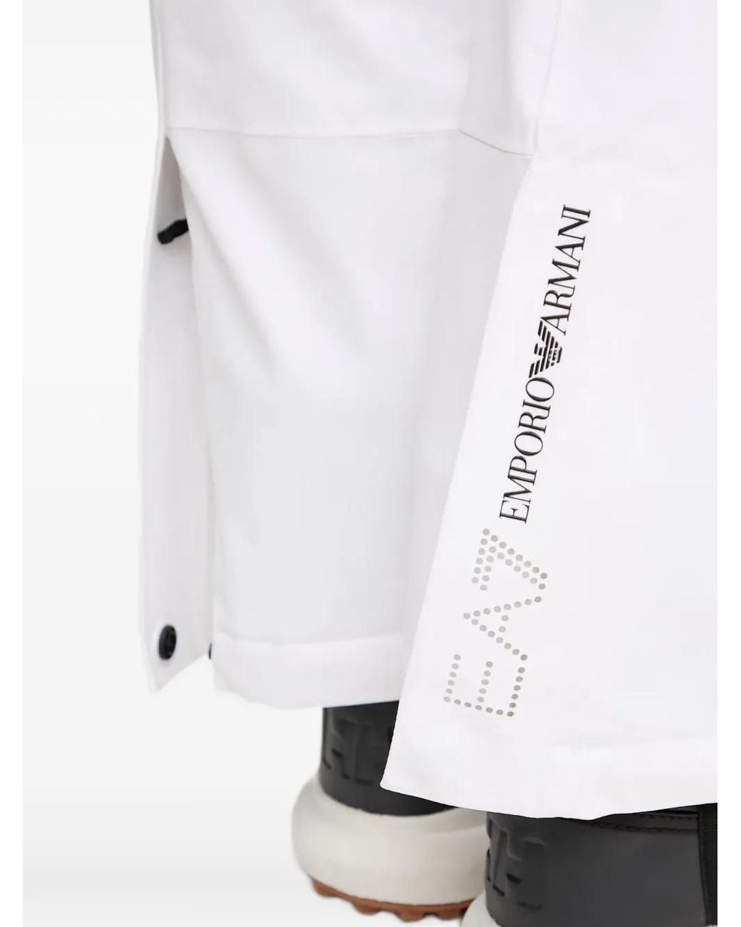 EA7 White Logo-Detail Ski Pants