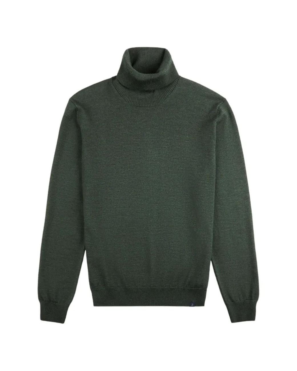 Fay Green Roll-Neck Wool Sweater for men