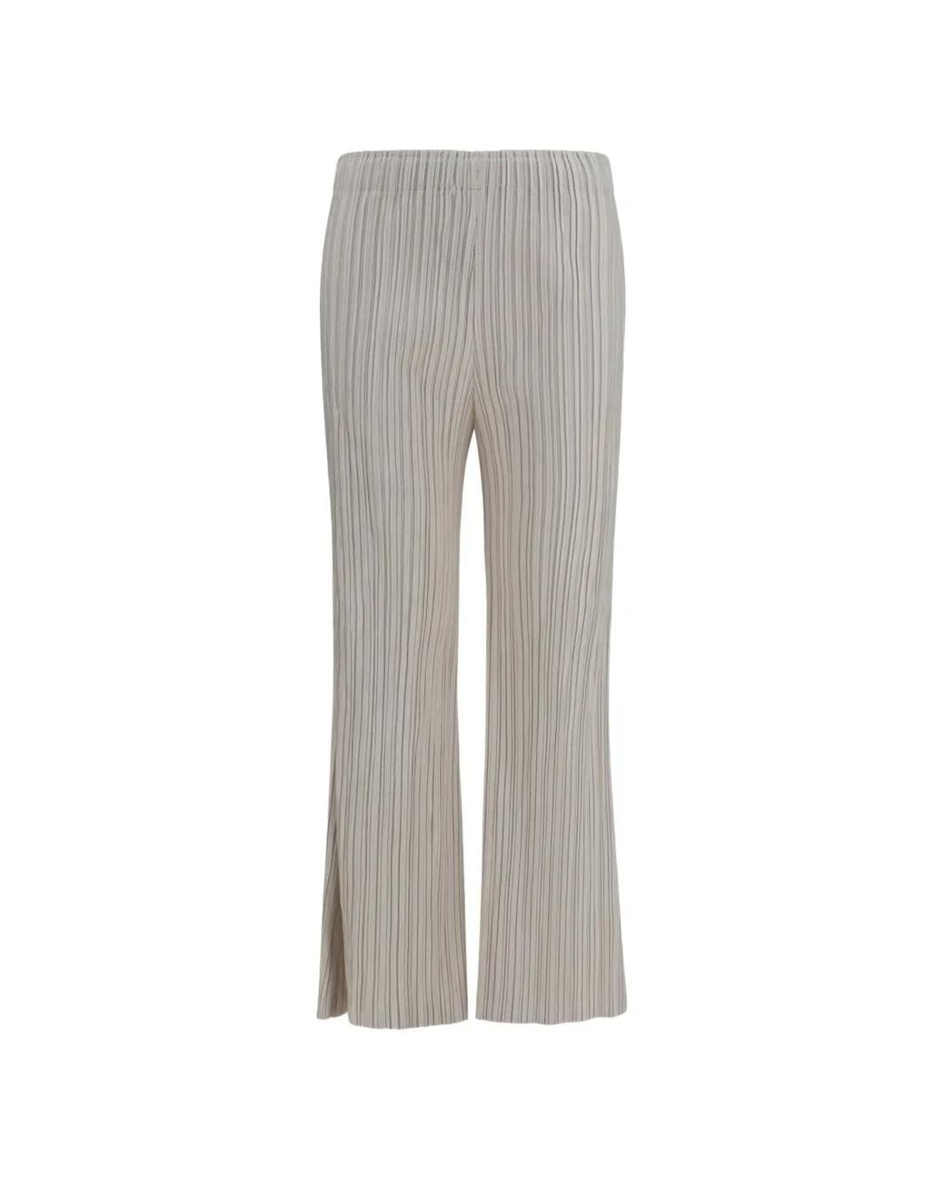 GONGDID DESIGN Gray Plissé-Effect Palazzo Pants