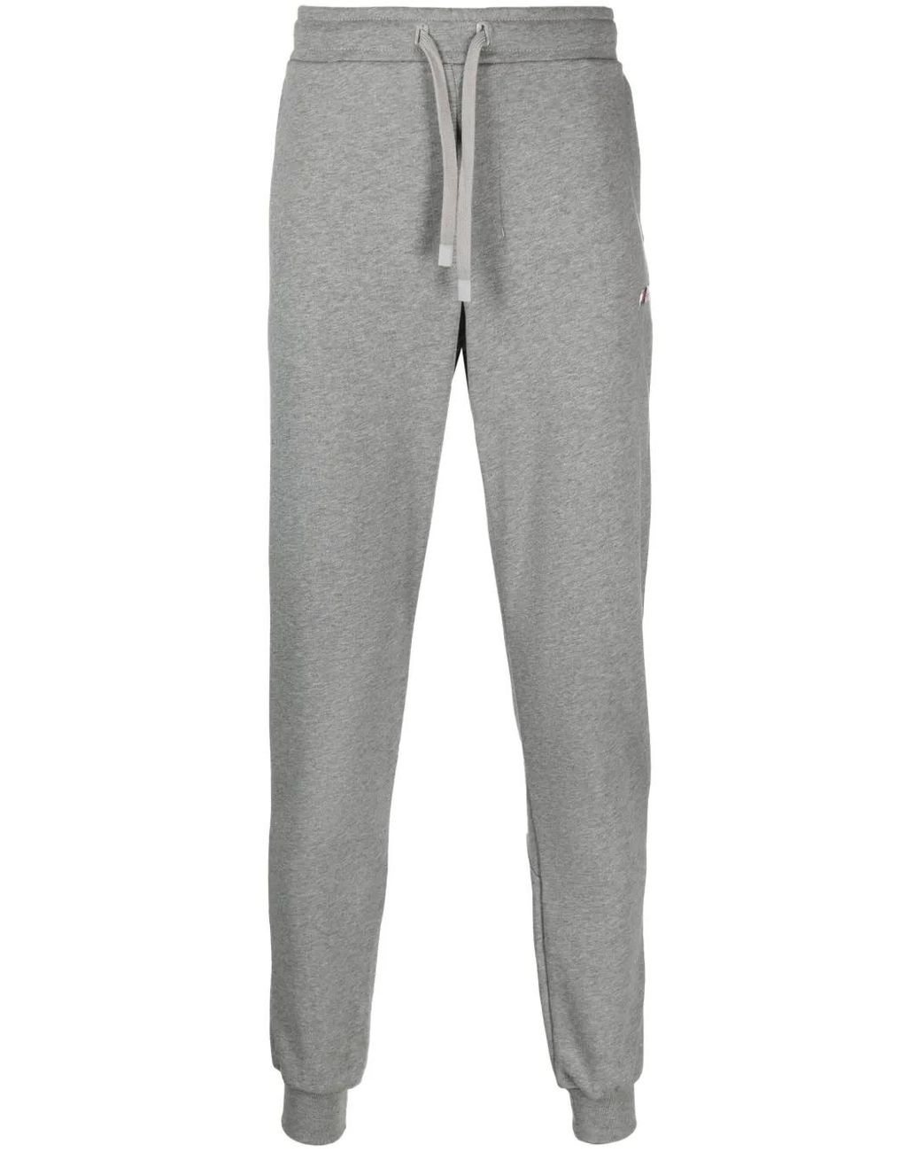 Tommy Hilfiger Gray Logo-Print Cotton Track Pants for men